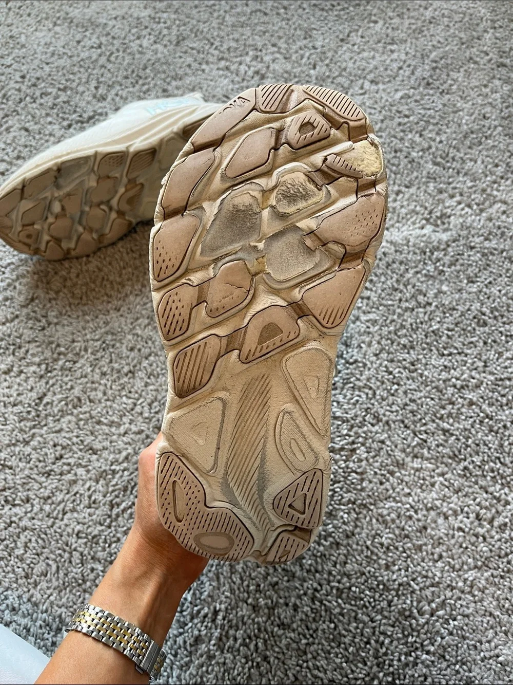 Hoka Clifton 9 Running Shoes Womens 8 Shifting Sand Eggnog Athletic Run Training